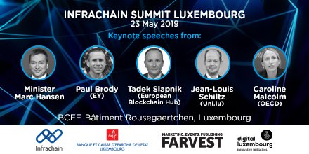 Discover our five great speakers that will enlighten the participants of #InfrachainSummit on multiple #blockchain's topics. 

Want to join us and register to the event?  bit.ly/2VhyTG6

<a href="/EY_Luxembourg/">EY Luxembourg</a> <a href="/eubchub/">European Blockchain Hub</a> <a href="/uni_lu/">uni.lu</a> <a href="/OECD/">OECD ➡️ Better Policies for Better Lives</a> 

#blockchainsummit