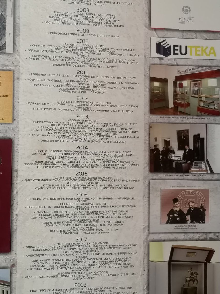 EUinfoNis's tweet photo. Čestitamo 1️⃣4️⃣0️⃣ godina rada Narodne biblioteke "Stevan Sremac" u Nišu, prve javne biblioteke u južnoj Srbiji. 👏 Deo njihove bogate istorije je i #EUteka kutak otvoren 2017. godine. 👇 https://t.co/xgd0PWjVTR