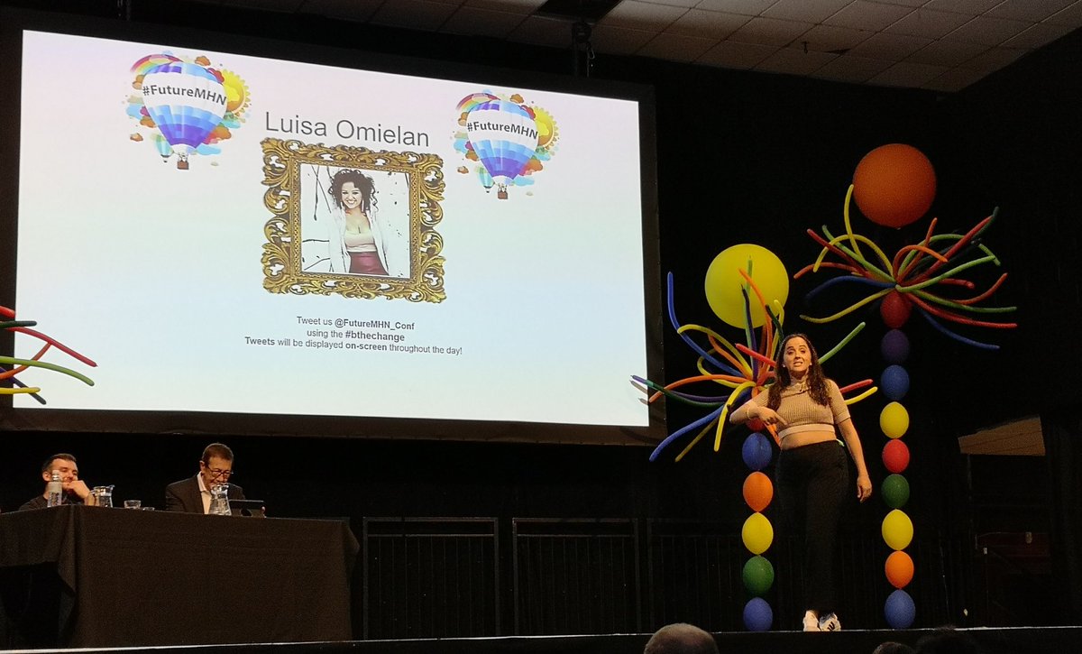 <a href="/FutureMHN_Conf/">FutureMHN Conference</a> great last speaker!! @luisaomielan was hard hitting, honest, inspiring and incredibly funny #bthechange
