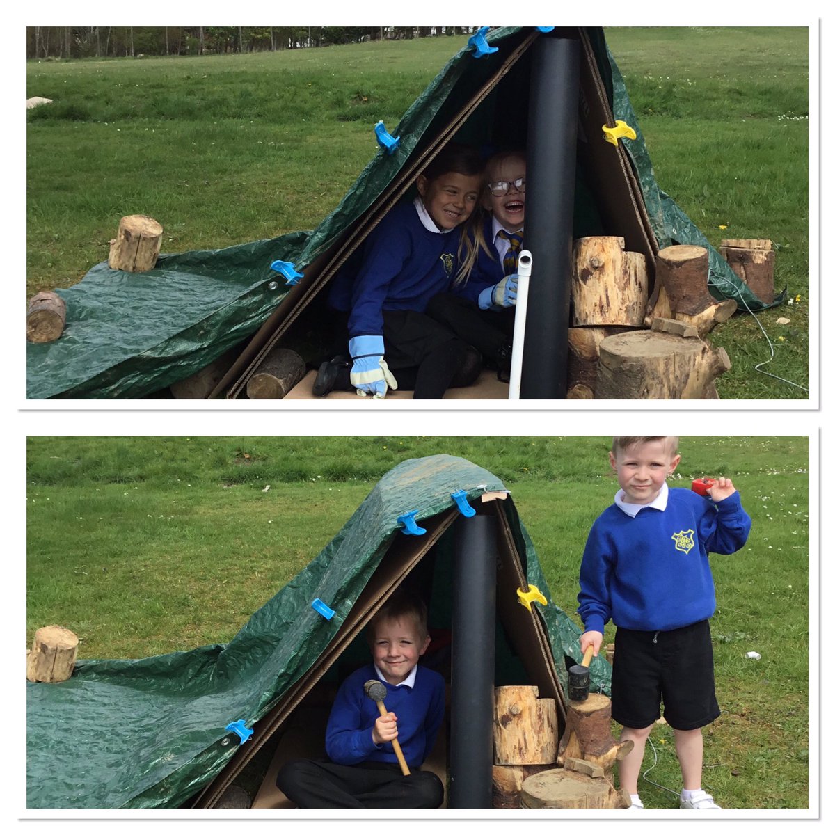blackridge_ps's tweet photo. Den Building in P1 with Mr Upston. #outdoorlearning #BPSproblemsolving #loosepartsplay #confidentindividuals https://t.co/qKmkAzCAmv