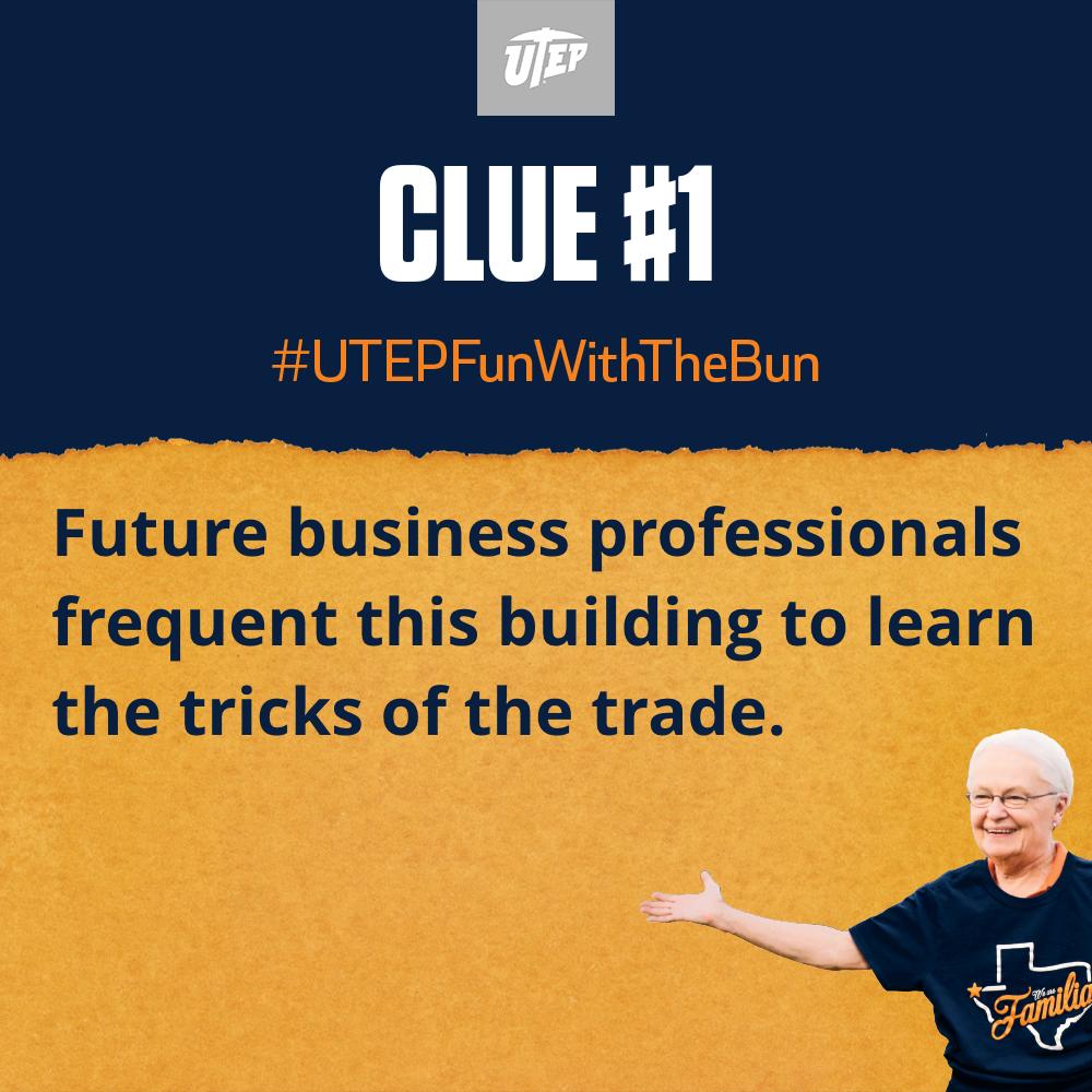 utepnews's tweet photo. It's Day 11 of the #UTEPFunWithTheBun contest! Use the following clue to find cutouts of President Natalicio, which will be around campus until 3:30 p.m. each day. Take a selfie with the cutout using #UTEPFunWithTheBun, and you can win a T-shirt from her personal collection! https://t.co/DidyvKa4h3