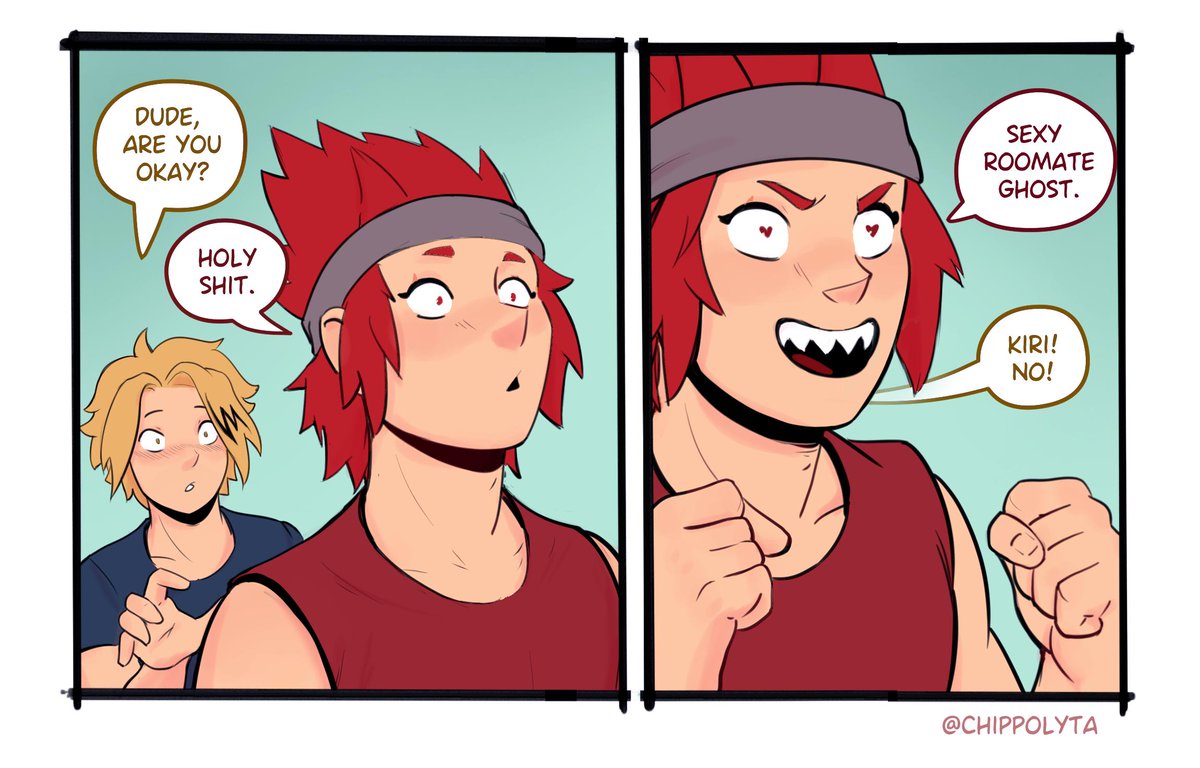 chippolyta's tweet photo. Yeah that’s right motherfuckers, I made a Kiribaku Haunted!AU >:V

This is update 1/10 and I’m SO PSYCHED to draw the rest of this bad boy, so you better emotionally prepare yourselves!!!

#bakushima #kirishima #bakugou https://t.co/lECcQSsA25