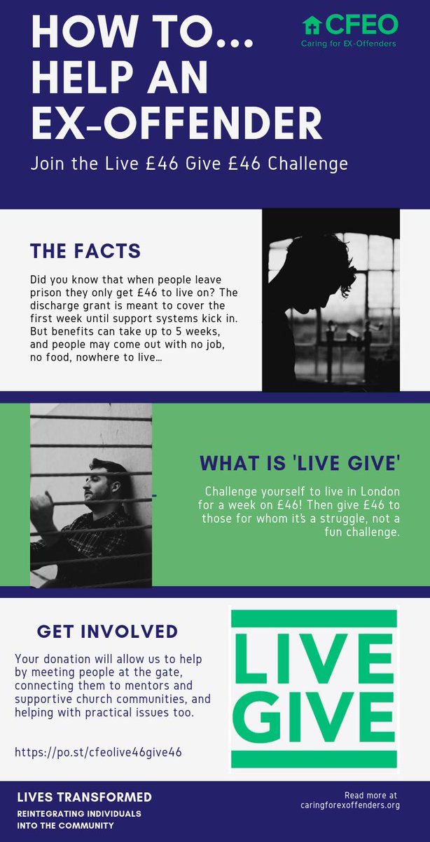 CFPL_UK's tweet photo. The CFEO team embarked on the Live £46 Give £46 Challenge this morning. 
Follow our social channels to keep up with our progress, join us in the Challenge, and support us by spreading the word! https://t.co/Zv2mNr4RiX
#cfeochallenge #live46give46 #prison #dischargegrant https://t.co/mlLRDAru7y