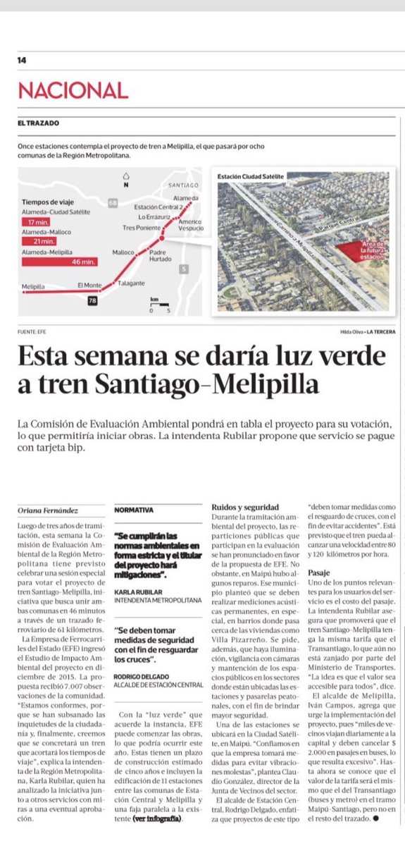 MetroPenaflor's tweet photo. #FelizLunes Semana importante para el proyecto Metrotren Alameda-Melipilla. Comisión de Impacto Ambiental colocará en tabla la votación del Estudio de Impacto Ambiental esta semana, con lo que concluirían los trámites previos a la decisión de iniciar las obras #YoQuieroMetrotren https://t.co/TZVNECY6Xy