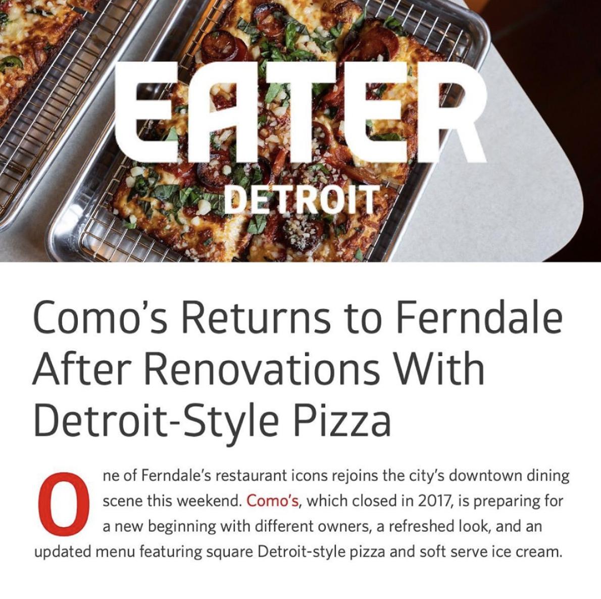 comosrestaurant's tweet photo. If you haven't already heard... we're open and ready for YOU 🍕
@EaterDetroit #Ferndale #DetroitPizza https://t.co/Gyp0ut4yDe