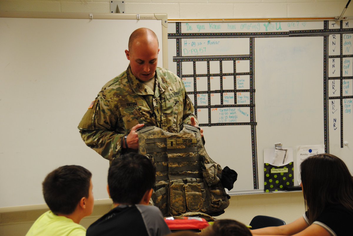 It's Career Week at CES! Thank you, <a href="/GriffTatum/">Griff Tatum</a>, for speaking with our 2nd and 5th grade students about your military experience. They loved it! <a href="/CherokeeSchools/">Cherokee Co. Schools</a> <a href="/paigektatum/">Paige Tatum</a> #ccsdfam