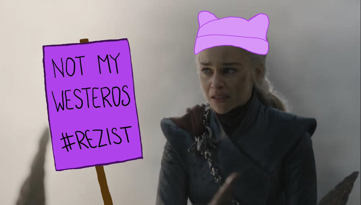OldManDowdy's tweet image. Dany going full #feminist last night. She did win the popular vote at the bell but then she snapped! #GameOfThrones #DaenerysTargaryen