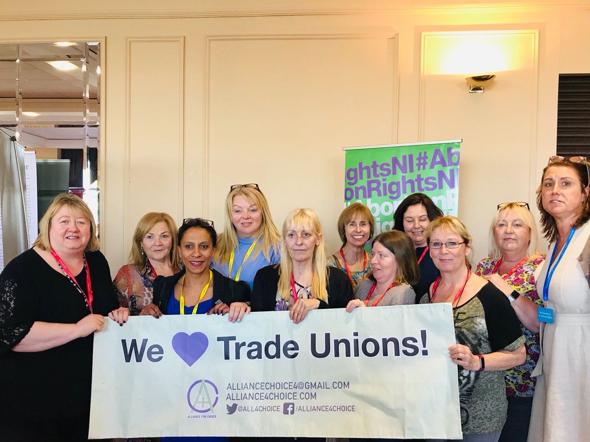 All4Choice's tweet photo. We 💜💚 trade unions. Great day for AFC at @UniteunionNI Policy Conference. Abortion is a workplace issue. #workers4choice #abortionrightsni #thenorthisnext https://t.co/g0bJTRm2ES