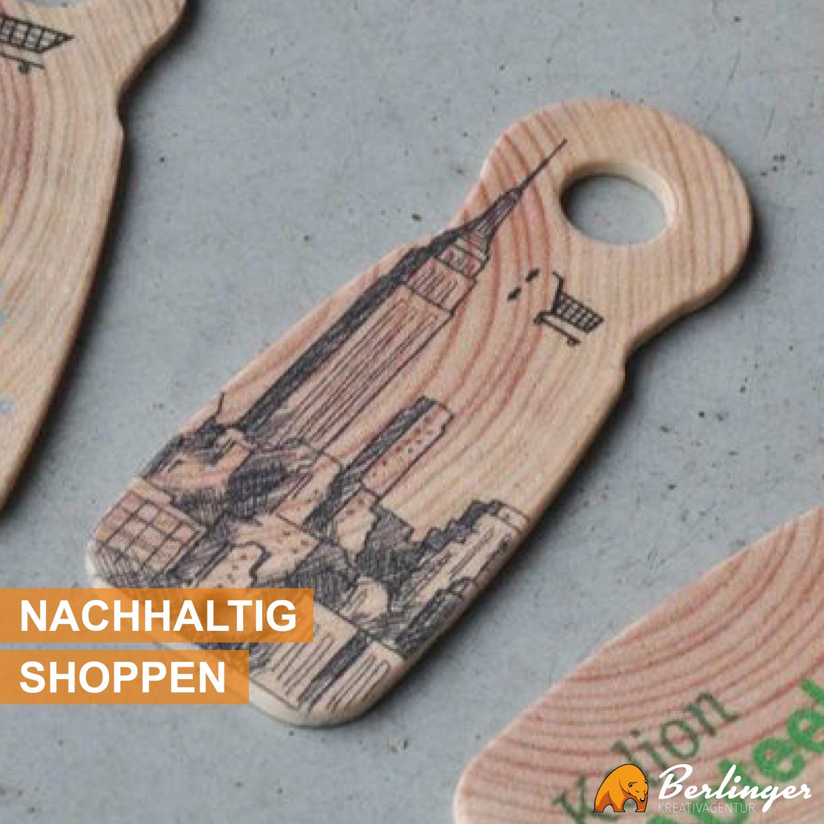 Keine Münze für den Einkaufswagen beim Supermarkt zur Hand? Dank dem Einkaufswagenlöser aus Holz ist das Problem gelöst. #shopping #events #werbemittel #berlinger #eco #nice #promotion #marketing #hamburg