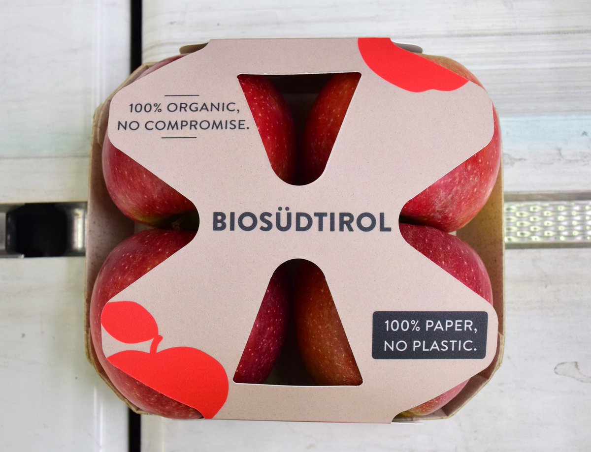 bestackofficial's tweet photo. #VOG ha lanciato a #Macfrut2019 il vassoio per le #mele #biologiche 100% in #cartone. Un impegno concreto nei confronti dell'ambiente, per un futuro #plasticfree https://t.co/ei5K5manjr https://t.co/5xeEAv0P3J