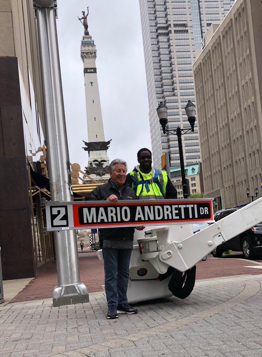 IMS's tweet photo. If it has an engine @MarioAndretti wants to drive it...

Time for Mario to hang his #Indy500 Street Sign downtown Indy!

#ThisIsMay | #Mario50 https://t.co/H3xKOLby6u