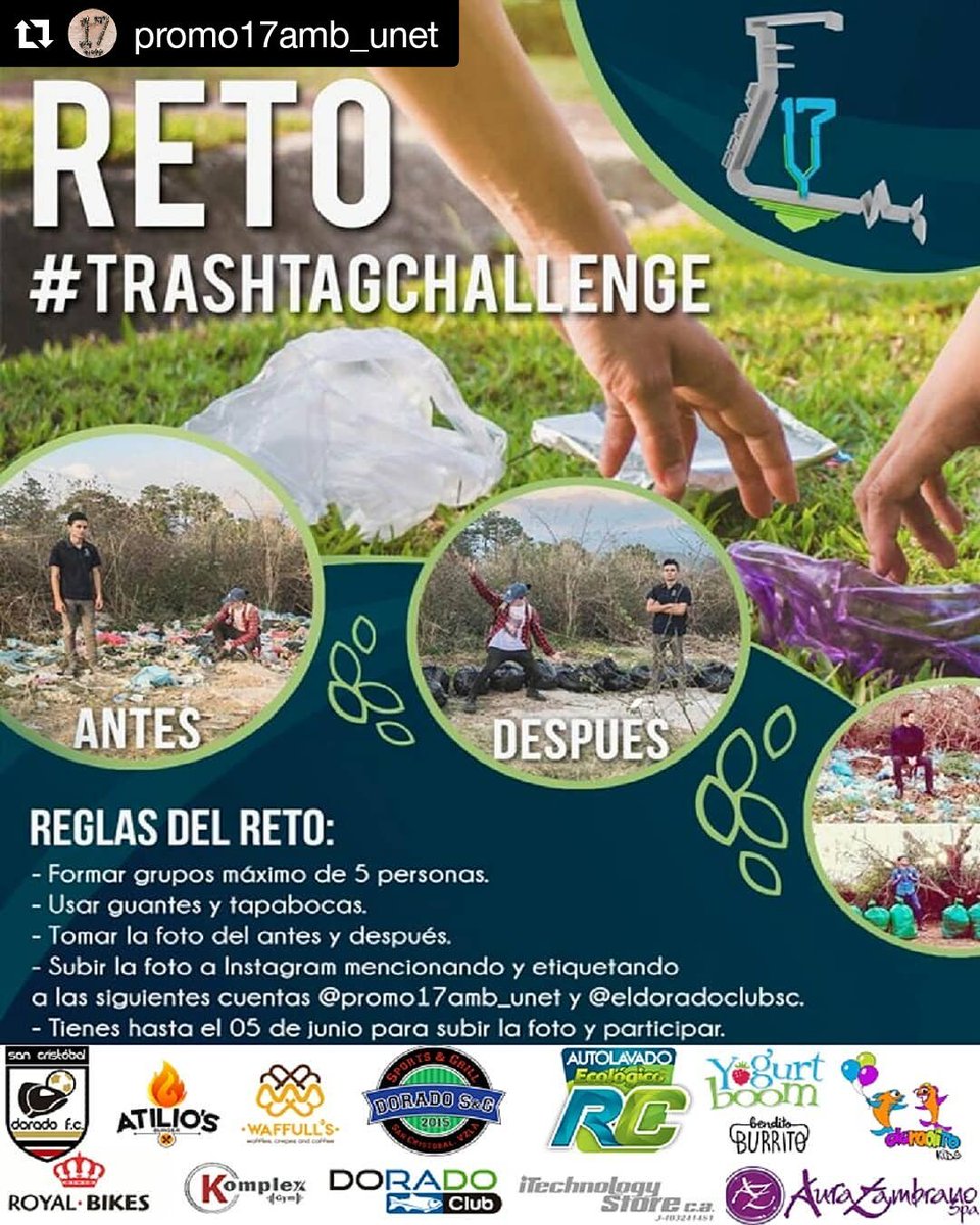 DecanatoUNET's tweet photo. Hey ¿Estás listo para algo GRANDE?

Te invitamos a que seas el primero en realizar el #RetoBasura en SC
Sigue las reglas que están en la imagen.

#Trashtagchallenge
#RetoBasura
#IngenieríaAmbiental
#UNET
#recycle #limpio #likeforlikes
#reciclar #reutiliza 
#Táchira
#Venezuela https://t.co/ShpDesFane