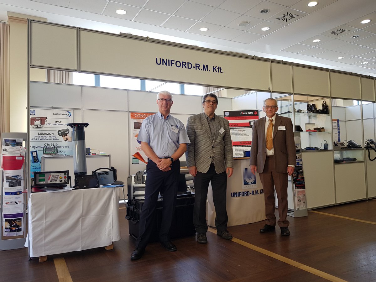 BaughWeedon's tweet photo. B&amp;W have been busy over the last months working with partners at various international shows across Europe and the USA.  Here is our partner team in Hungary, UNIFORD NDT, with Gath from B&amp;W at the 2019 Hungarian NDT Conference and Exhibition. #ndt #baughandweedon https://t.co/KqAzA5yWDz