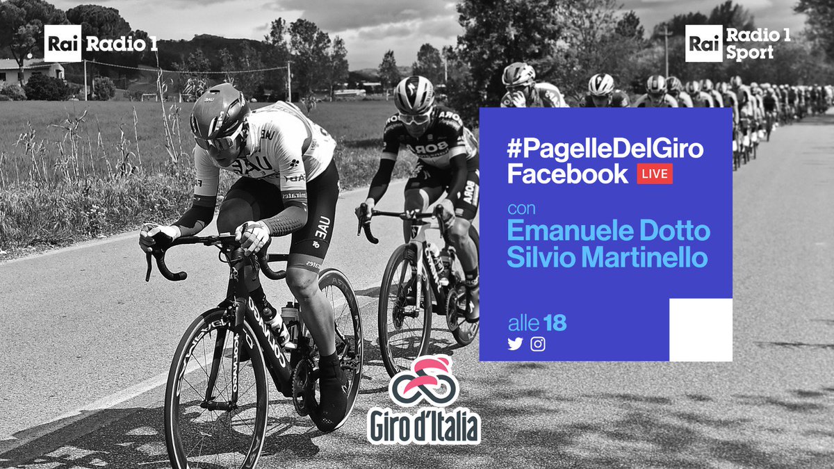 🚴‍♂Tutti i giorni alle 18, su #Radio1 e #Radio1Sport, le #PagelleDelGiro: segui la diretta facebook con Emanuele Dotto e @s_martinello 

@giroditalia #ciclismo #Giro102 #RaiGiro102