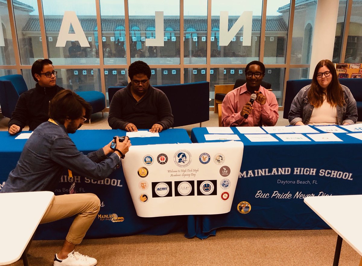 Voges63's tweet photo. #HighTechHigh Signing Day ⁦@MhsW2w⁩ ⁦⁦@MHS_ACS⁩ #ACMT #ADMT https://t.co/6mvslblmAv