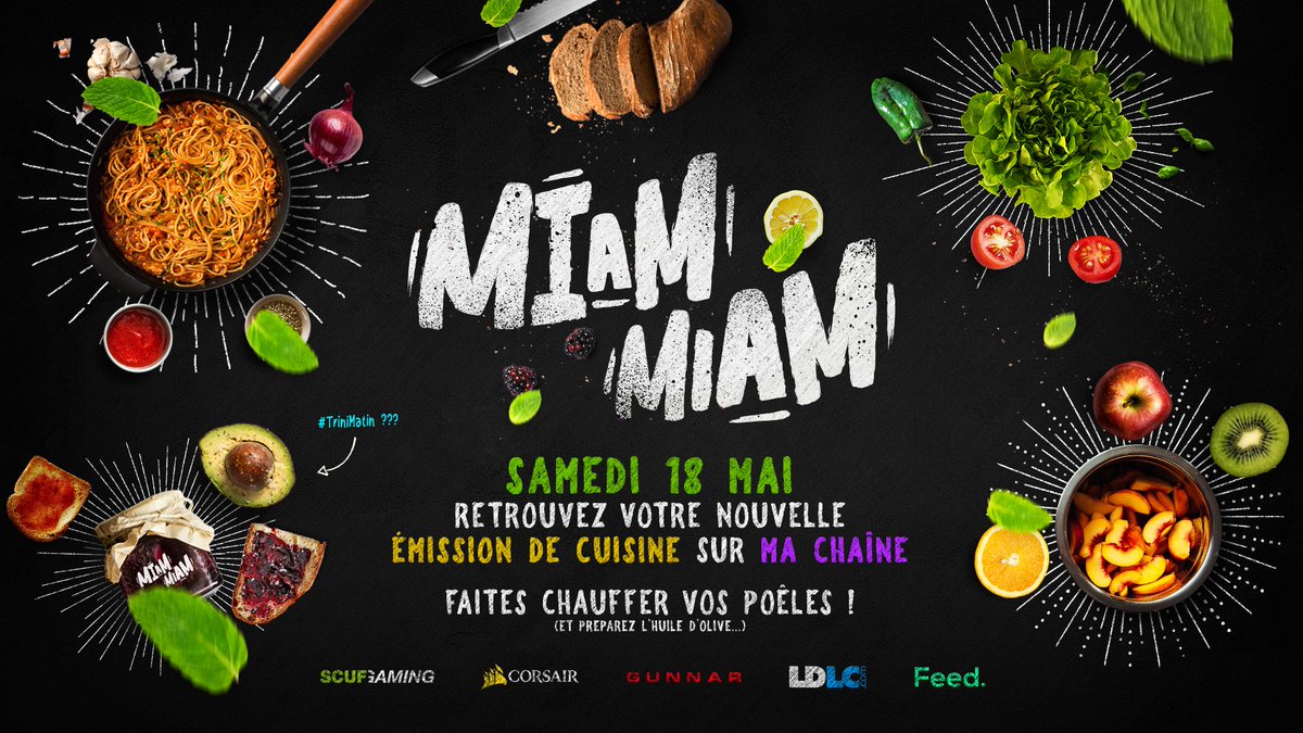 🍣 NOUVELLE ÉMISSION 🍣

Ravis de vous présenter "MIAM MIAM" votre nouveau RDV cuisine. 

🍜 Une émission hebdomadaire
🥗 Des emissions spéciales en collaboration avec des chefs
🍝 Recettes végétariennes et Vegan
🍨 Fiche recette à chaque live

RDV samedi 18 mai 🕘 #MiamMiam