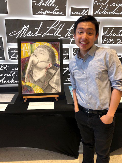 MPCSarts's tweet photo. Students celebrated art and diversity @Ctr4CHR! A. Edwards, B. Hawkins, I. Garofalo, and J. Jeon had art pieces on display. J. Neon and B. Hawkins received best in show accolades! Congrats to these talented upcoming #MPCSVisualArt-ists! #sewingtogetherdifferences
#CommUNITY https://t.co/gafKWJkQf9