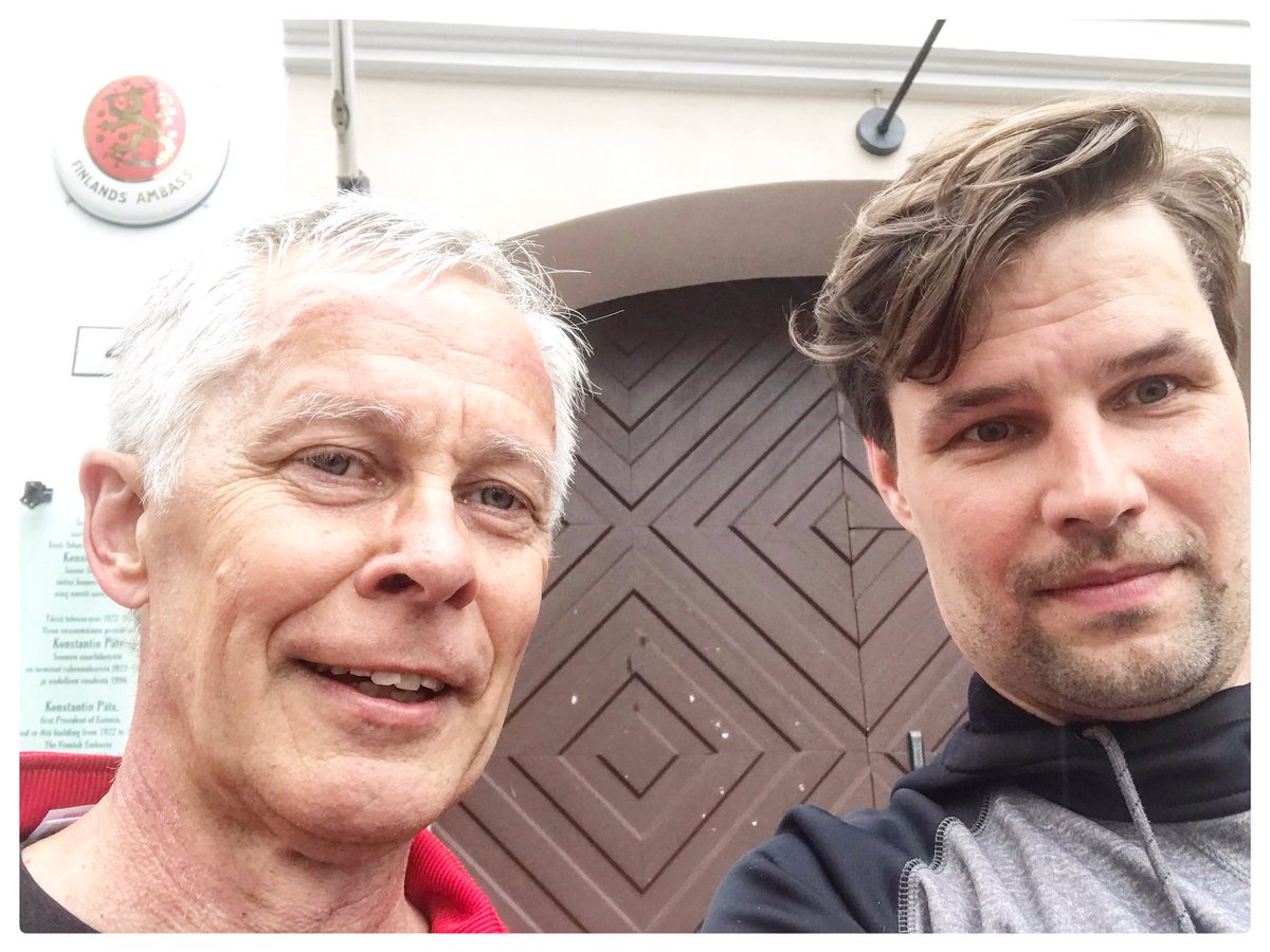 KallePalling's tweet photo. When Finnish Ambassador and Chairman of EST-FIN parliamentary friendship group meet while running 🏃 instead drinking coffee and eating biscuits. #runningdiplomacy #estonia #finland https://t.co/2o8DJpaMk6
