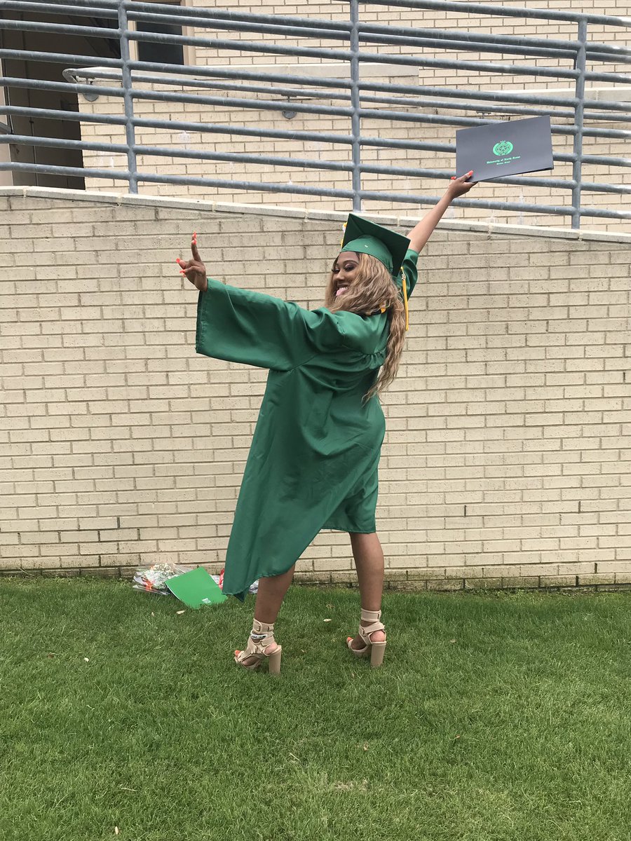 Sweet4Hawa's tweet image. So I did the Graduation thing this weekend! Two degrees and a certification. Thanks to God and my support system.  Romans 8:18
#firstgenerationgraduate #untalumna