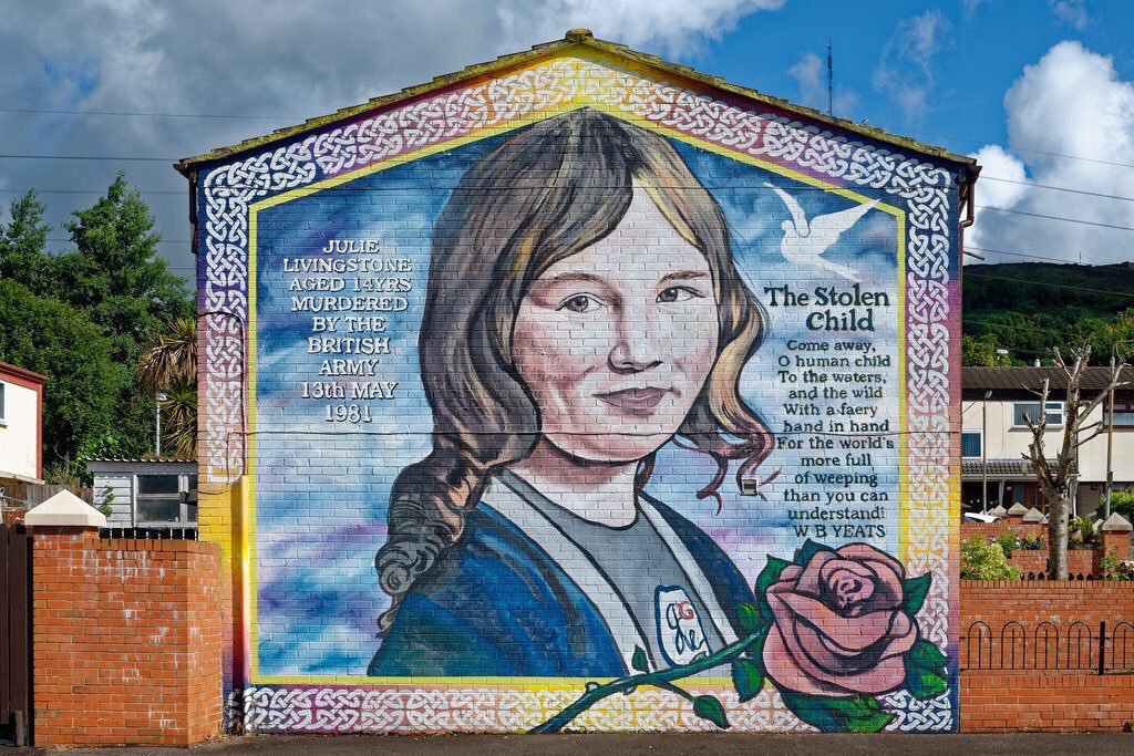 Remembering 14-year-old Julie Livingstone who was murdered by the British Army on this day in 1981 in the north of Ireland.