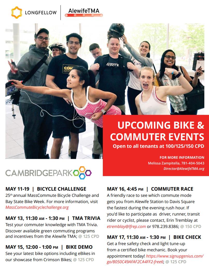Bike 2 Work Week has officially begun!!!!! Check out all of our fun events going on this week to celebrate those who BRAVELY Bike to Work! <a href="/alewifetma/">Alewife TMA</a> #biketowork #bikemonth #commuter #cambridgepark #bike