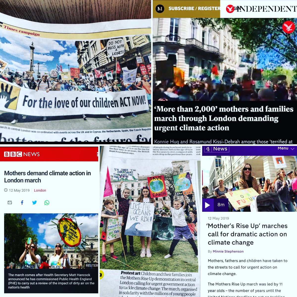 mothersriseup's tweet photo. Yesterday we marched. The lionesses roared. Today newspapers around the world spread our message, demanding drastic action on climate change. The question is...are governments and big businesses listening to our cries??  #mothersclimatemarch #theirfutureinourhands https://t.co/vcvlgEVqgQ