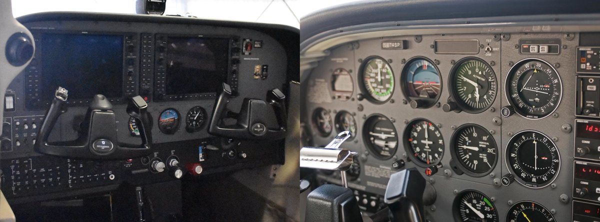 UpperLimit's tweet image. Speaking purely aesthetically, which do you prefer, glass panel or steam gauges? #Aviation