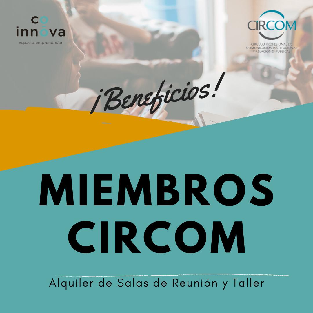 📣Ahora todos los miembros del Círculo Profesional de la Comunicación Institucional y las Relaciones Públicas de Córdoba tienen un gran beneficio: 15% de descuento en el alquiler de Salas de Reunión y Taller 💪