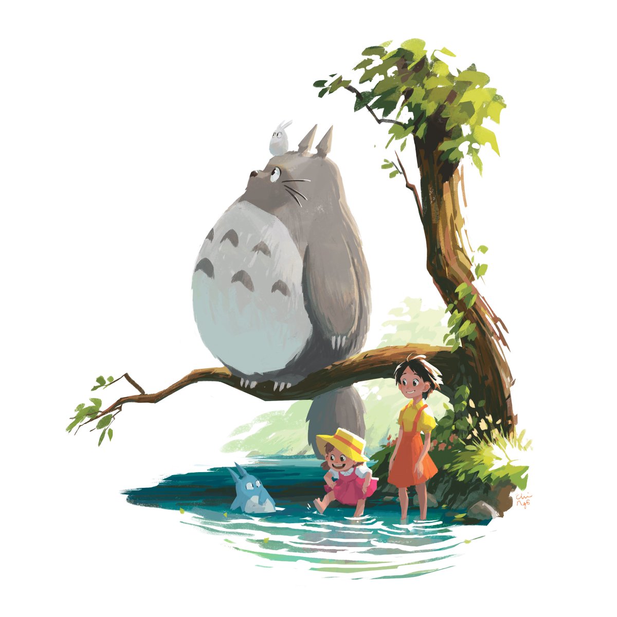 My piece for the Ghibli Tribute show last weekend. I realized I never drew Totoro before lol