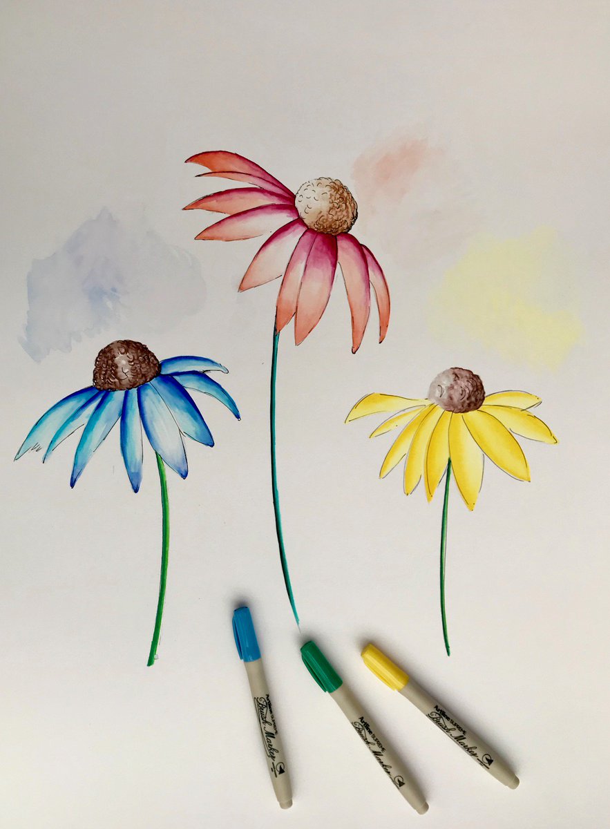 Made for detail, Artline Supreme Brush Markers mean you can swish, mix and blend bold colours to create delicate artwork, just like @art_byjudith #markers #flowers #botanicalart