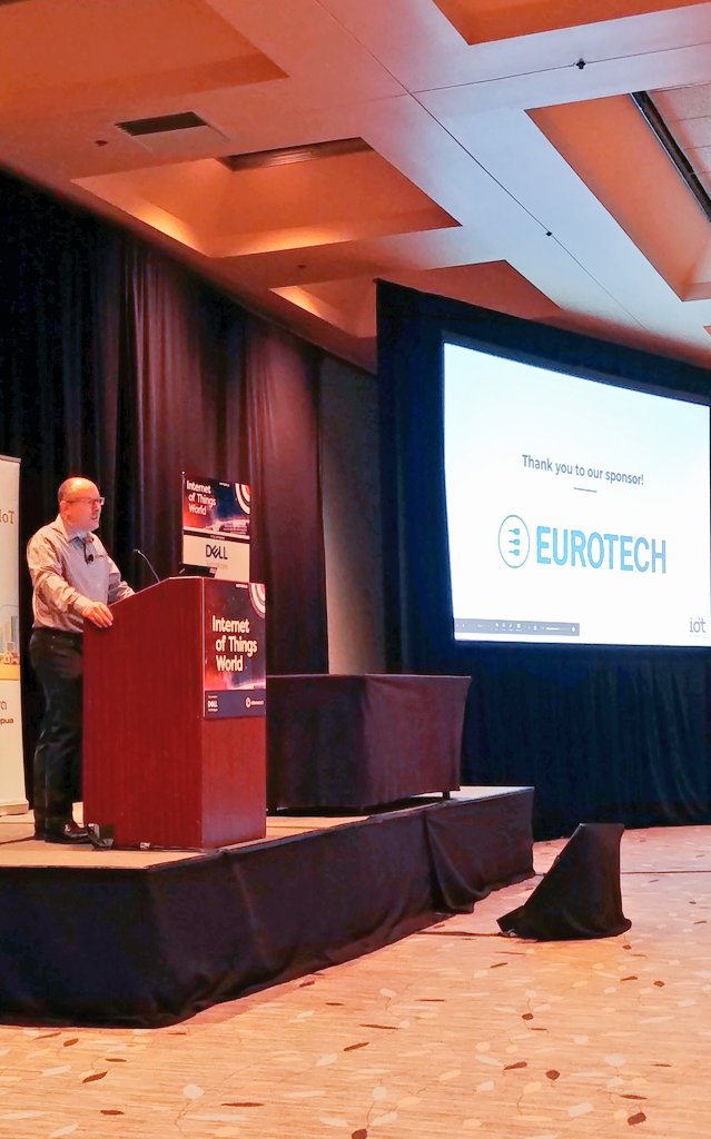 stephaniejswart's tweet image. .@BlueberryCoder kicking things off here at #EclipseIoTDay at #IoTWorld! Big thanks and shoutout to our wonderful sponsors, @EurotechFan!

#IoT #OpenSource @EclipseIoT
