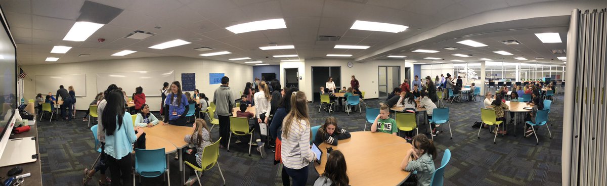charlestull's tweet photo. Great time sharing our @LarsonMS learning with the incoming class of 2026. 6th/7th graders shared their learning stories with 5th graders to help them gain insight to the opportunities available at Larson @tpteach @FishLovesBooks #LarsonSTRONG #OneTroy https://t.co/8FkRem2OsF