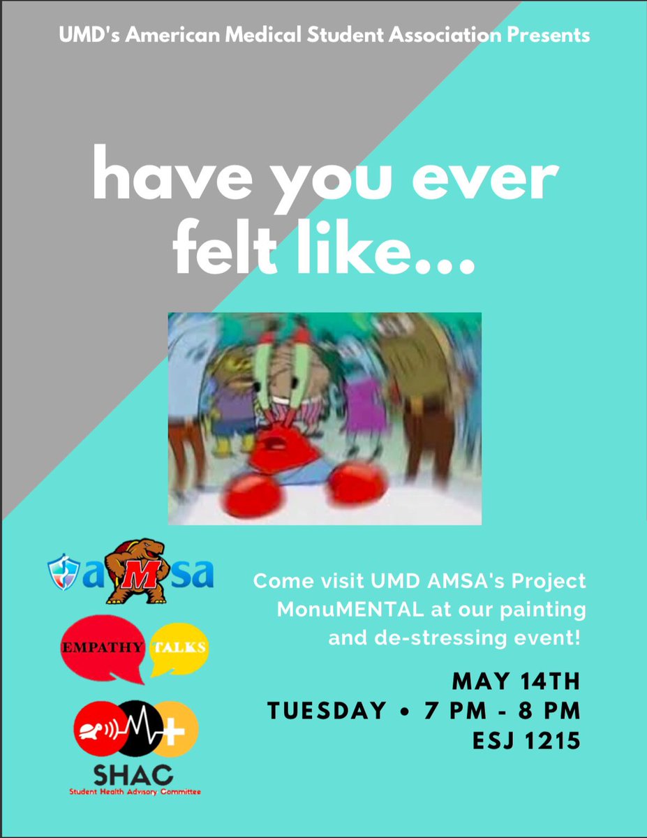 theumdamsa's tweet photo. Come out to de-stress with painting and poetry with us for a quick hour this Tuesday at 7pm! Featuring a talk from Dr. David Fago and a discussion lead by Empathy Talks! https://t.co/0DVty2A6cA