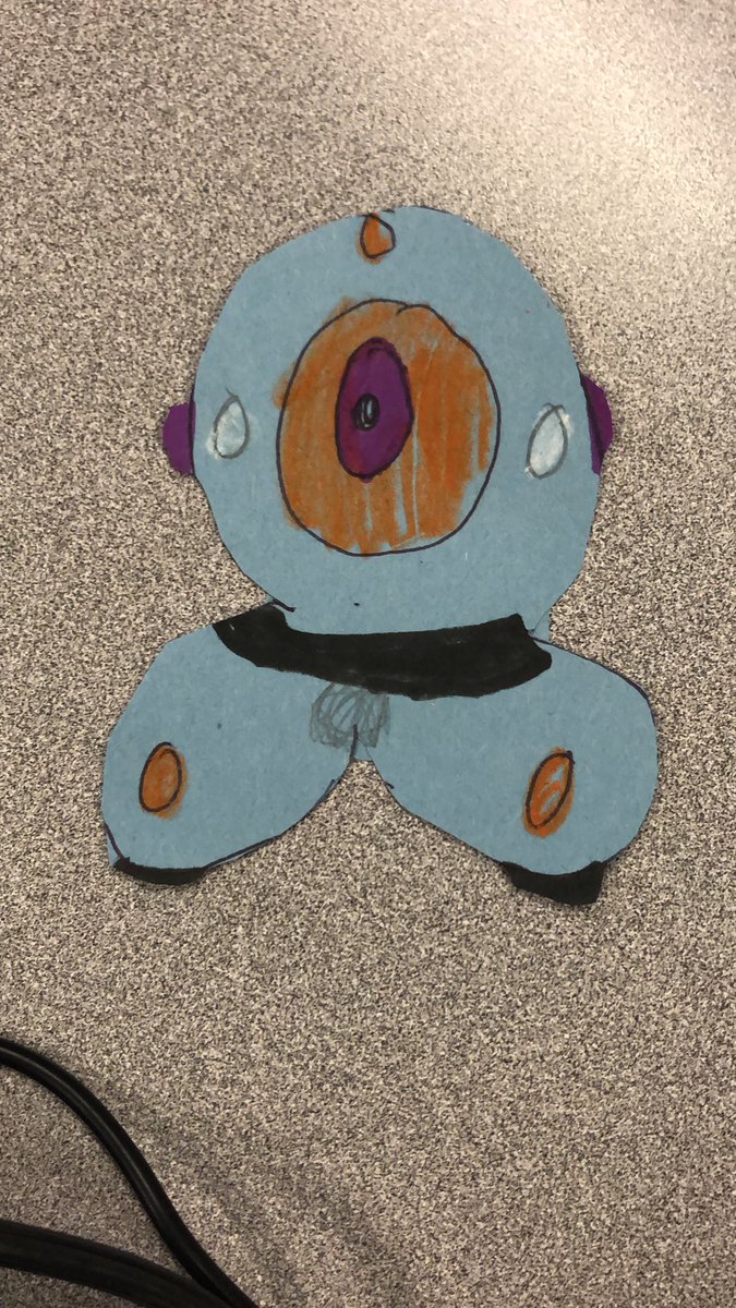 ewitt43's tweet photo. After working with 1st SS @ParkHillsPacker, a student drew this to resemble Dash from @WonderWorkshop. #phpackers #swexcellence https://t.co/rI62negzdA