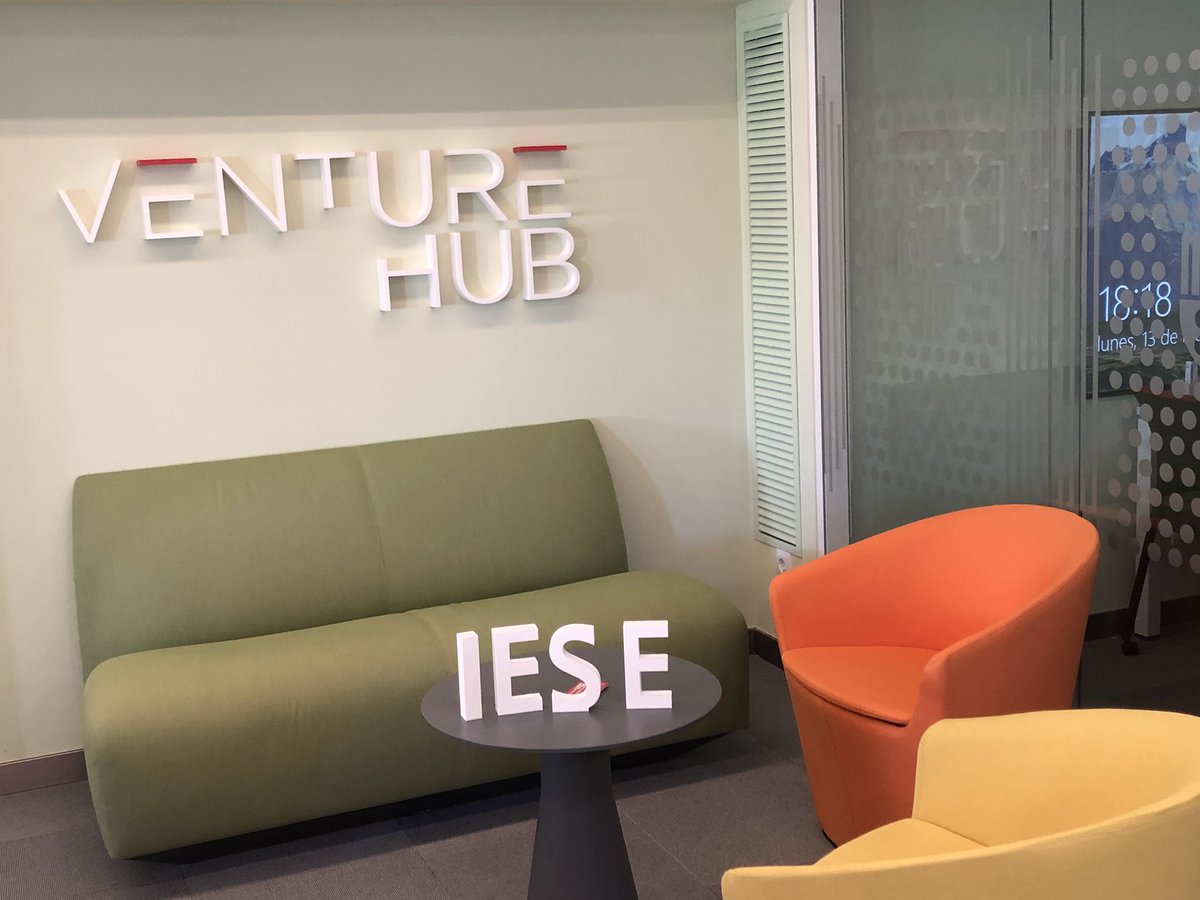 iesebschool's tweet photo. Everything’s set to inaugurate our Venture Hub, a cool new space for entrepreneurs at #IESEbschool. It houses our training, research and financing arms, and has lots of space for meetings, sessions and, above all, creativity. https://t.co/B15Cynns0S