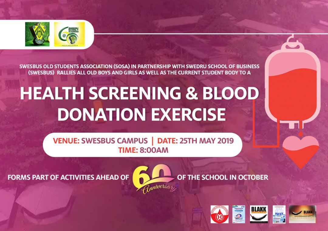 okpey's tweet photo. Let's donate to save a life. Whether you are an old boy/girl or not, its a national need and we are doing this as part of the #swesbus@60 anniversary @Citi973 @JOYNEWSONTV @reginaosafo @MarteyIshmael @realbezaleel https://t.co/B1VcDZw4ze