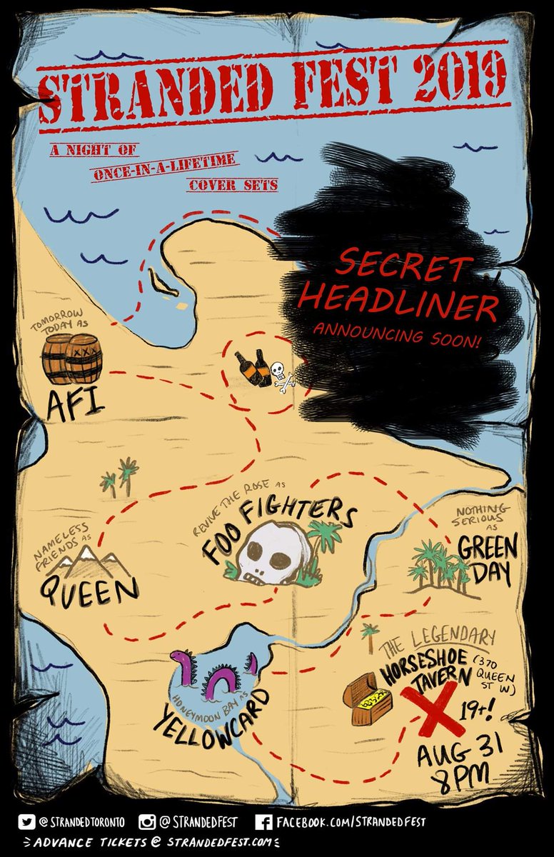 StrandedToronto's tweet image. Stranded Fest 2019 is here!

Check out this year's awesome lineup of local talent + our SECRET HEADLINER which we'll announce next week.

Tickets are now ON SALE - get yours before we announce our headliner next week- they might go fast after ;)

strandedfest.com