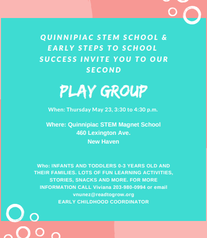 QuinnipiacStem's tweet photo. Save the date for our next #PLAYDATE!  5/23!   Great for children 0-3! https://t.co/orwMMi0y2c