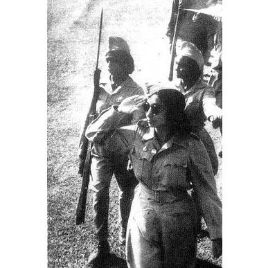 Captain Lakshmi, leader of the Rhani of Jhansi Regiment. The all-female unit of the Indian National Army fought against the British in Burma during WWII, numbering up to 500 soldiers at its height.  #britishempire  #empire  #india  #anticolonial  #resistance  #feminism  #femaleagency