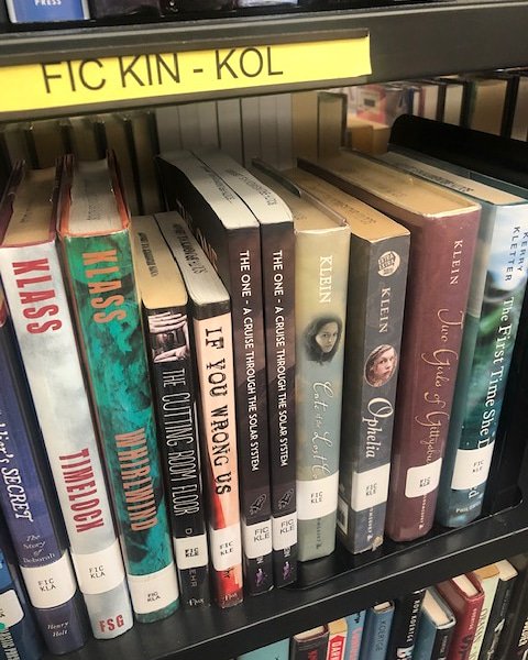 EricLKlein's tweet photo. My #scifi #novel on the shelves of my old high school #Library https://t.co/HDqOkg716f