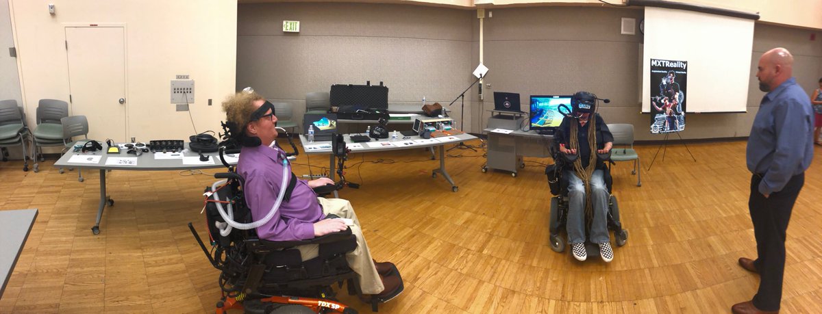 theXRman's tweet photo. We were blown away by reception we received #SCIsummit as presented assistive tech that is changing lives for those with #disabilities including @teslasuit #walkbox #feetcontrollers @ultrahaptics #360 #adaptivecontroller #eeg @HoloLens @Hapticsol https://t.co/igpvbWUqyA