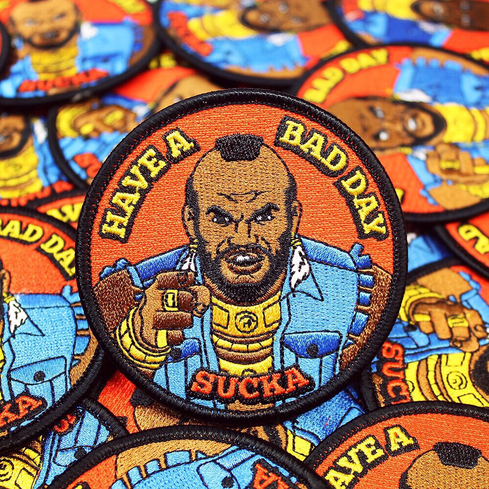 8BZ's tweet image. Just found a bunch of these “Bad Day” patches from a collab with @BadDaysClub. They go great with the other Mr. T themed patches we have in stock. Have yourself a bad day and a bad attitude:
😡8BITZOMBIE.COM😡