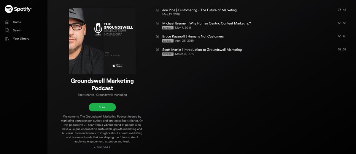 The Groundswell Marketing Podcast now on Spotify! open.spotify.com/show/6BAip2qyj…
#podcast #marketing #marketingtips #marketingstrategy #contentmarketing #contentstrategy #masscustomization #personalization <a href="/Groundswell_fm/">GROUNDSWELL PODCAST</a>  with <a href="/ScottAdamMartin/">Scott Martin | Groundswell Origins™</a>