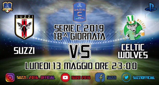 OfficialSuzzi's tweet photo. ‼️ MATCH DAY‼️
🏆@VPLItaly  #PREMIUM serie C
📅 18ª giornata 
🕚Ore 23:00
🏟 🆚 @Celtic_Wolves 
#suzzi #avantisuzzi https://t.co/7cnfvywgRe