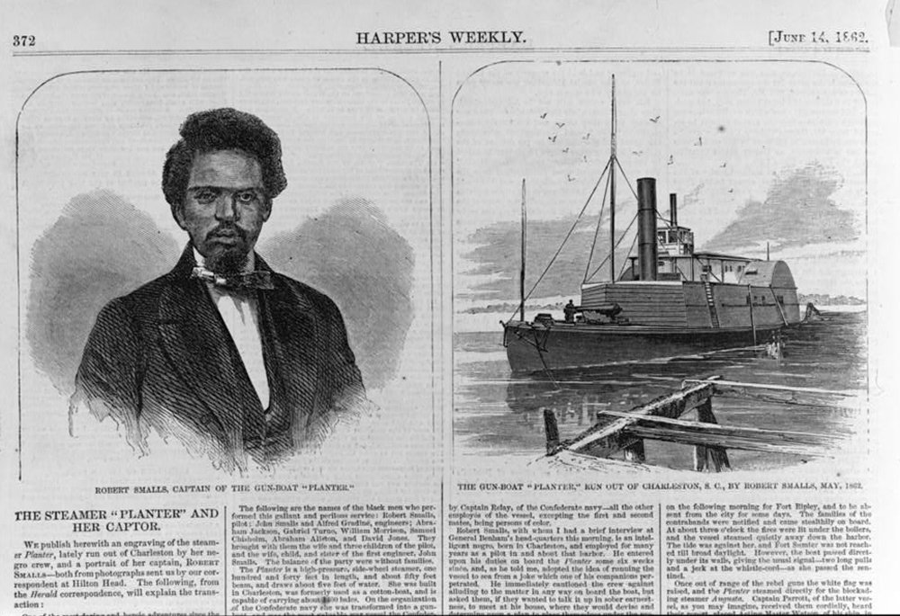 #OTD 1862 Robert Smalls stole the CSS Planter & sailed himself & others to freedom thru 5 Confederate checkpoints into Union waters. After his escape, Smalls went on to recruit black soldiers for the Union & became Captain of the Planter, now a Union vessel 📷 @librarycongress