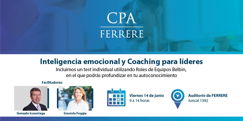 cpa_ferrere's tweet photo. #URUGUAY #Workshop Te proponemos compartir los principales conceptos y herramientas de inteligencia emocional y coaching, propiciando una instancia de reflexión y autoconocimiento que amplíe tu mirada sobre tu SER LÍDER y abra nuevas posibilidades  ➡️ https://t.co/bYcfW0XQO7 https://t.co/LgbpKBLPMk