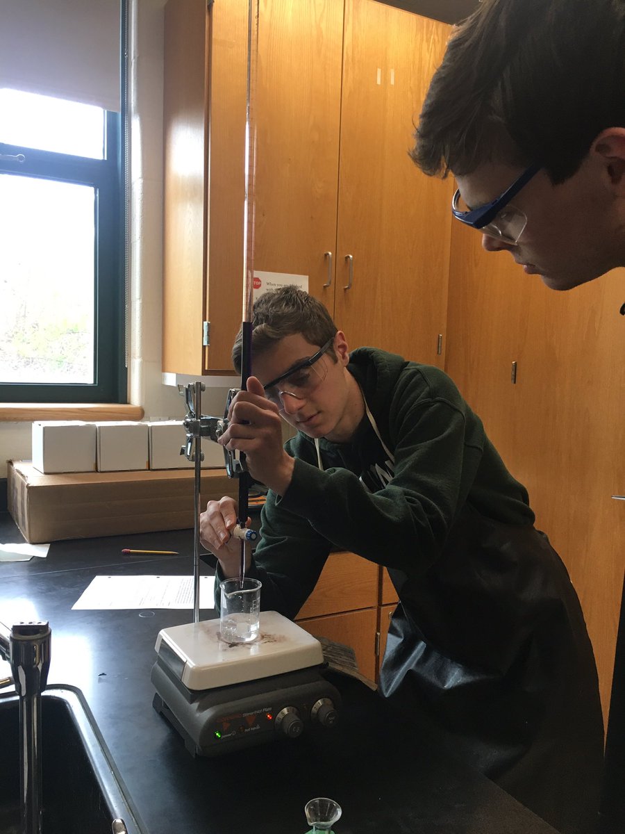 smithchem's tweet photo. AP Chemistry Exam...Done!  Students are working hard today to determine the concentration of an unknown hydrogen peroxide solution! #keeplearning #apchem @HopkintonHS https://t.co/R1Dl3Em6kP