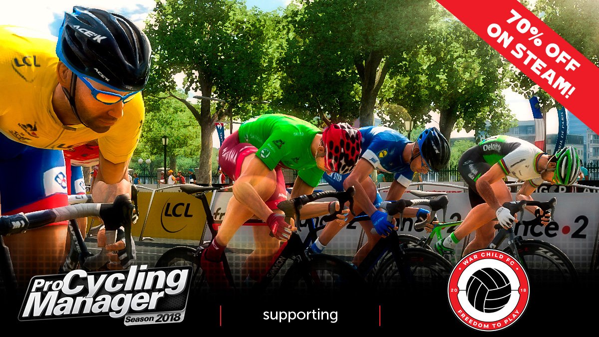 WarChild_Gaming's tweet image. Pro Cycling Manager 2018 by @FocusHome / @CyanideStudio is 70% off as part of the charity #WarChildFC Sports Sale!

Get it here: store.steampowered.com/app/704230/Pro…