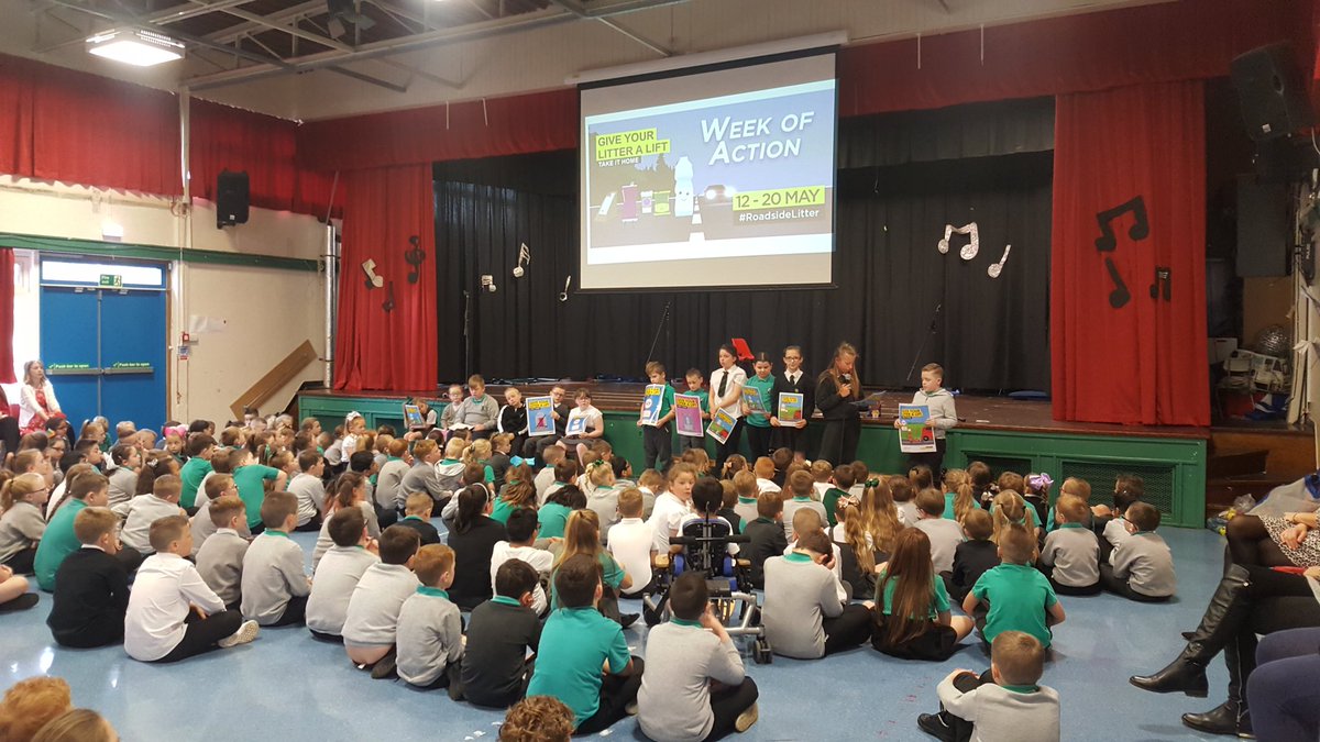 HuntersEco's tweet photo. Eco Hunters launched Keep Scotland Beautiful #GiveYourLitterALift campaign at assembly 🌳🌳🌳😊👍 @LawmuirPS https://t.co/Rh4EnpmaJE