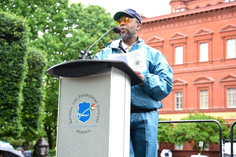 NLEOMF's tweet photo. Despite the rain, many showed up to yesterday's Law Ride to the Memorial. More photos: https://t.co/fM5pP2sGzb #PoliceWeek2019 https://t.co/hm471l5J8i